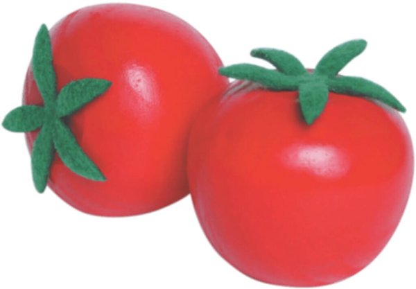 Dois tomates vermelhos com folhas