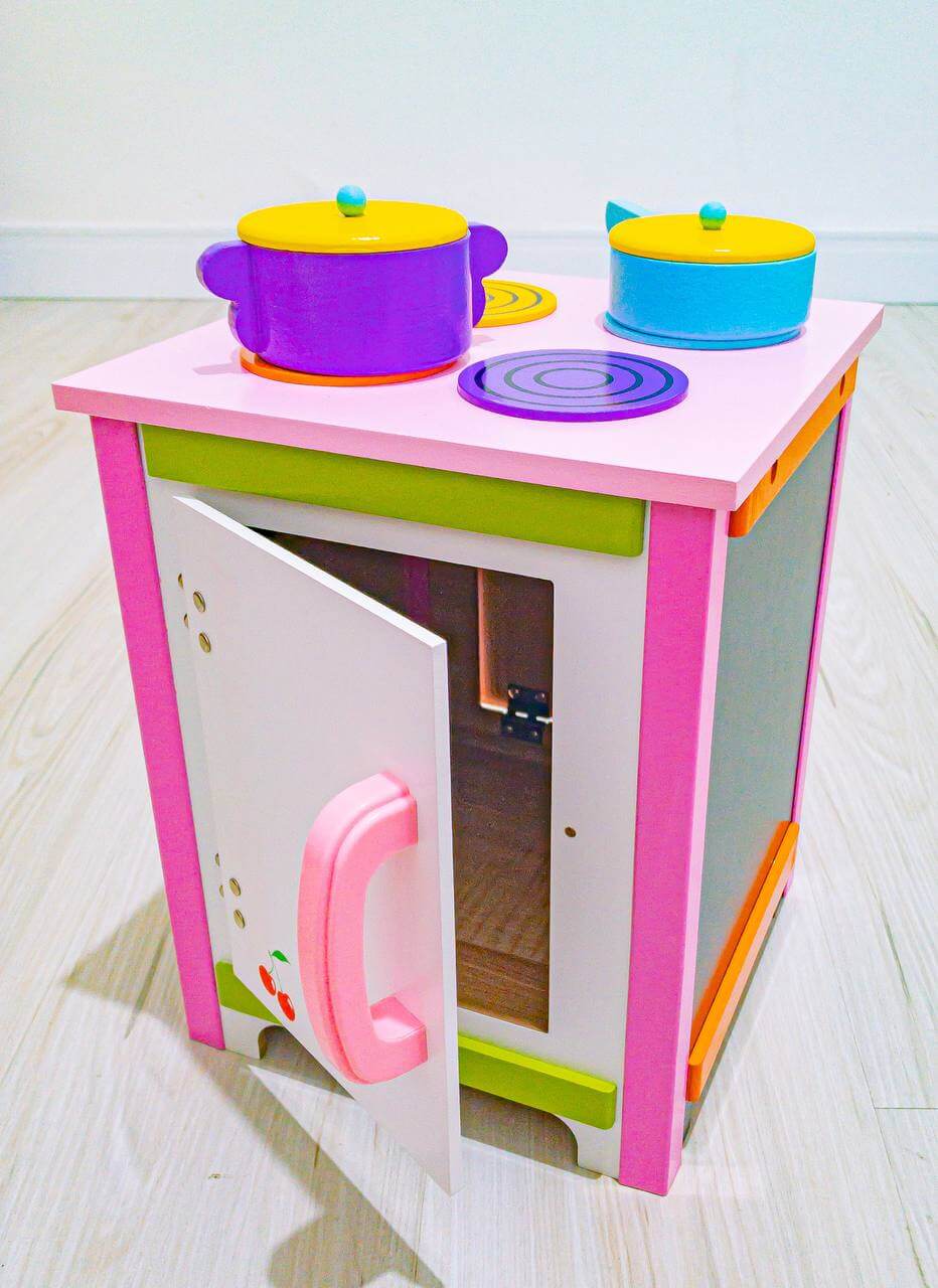 Mini LED música Fogão frigorífico Doll House mobiliário imaginar