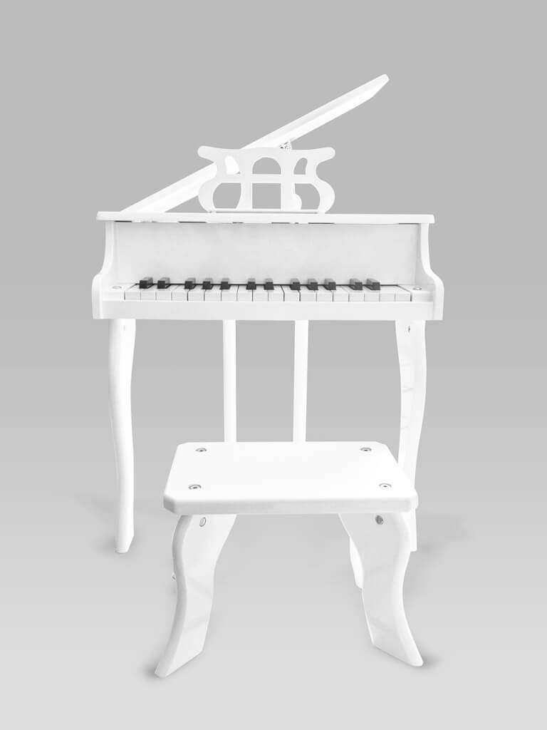 Piano infantil de madeira rosa